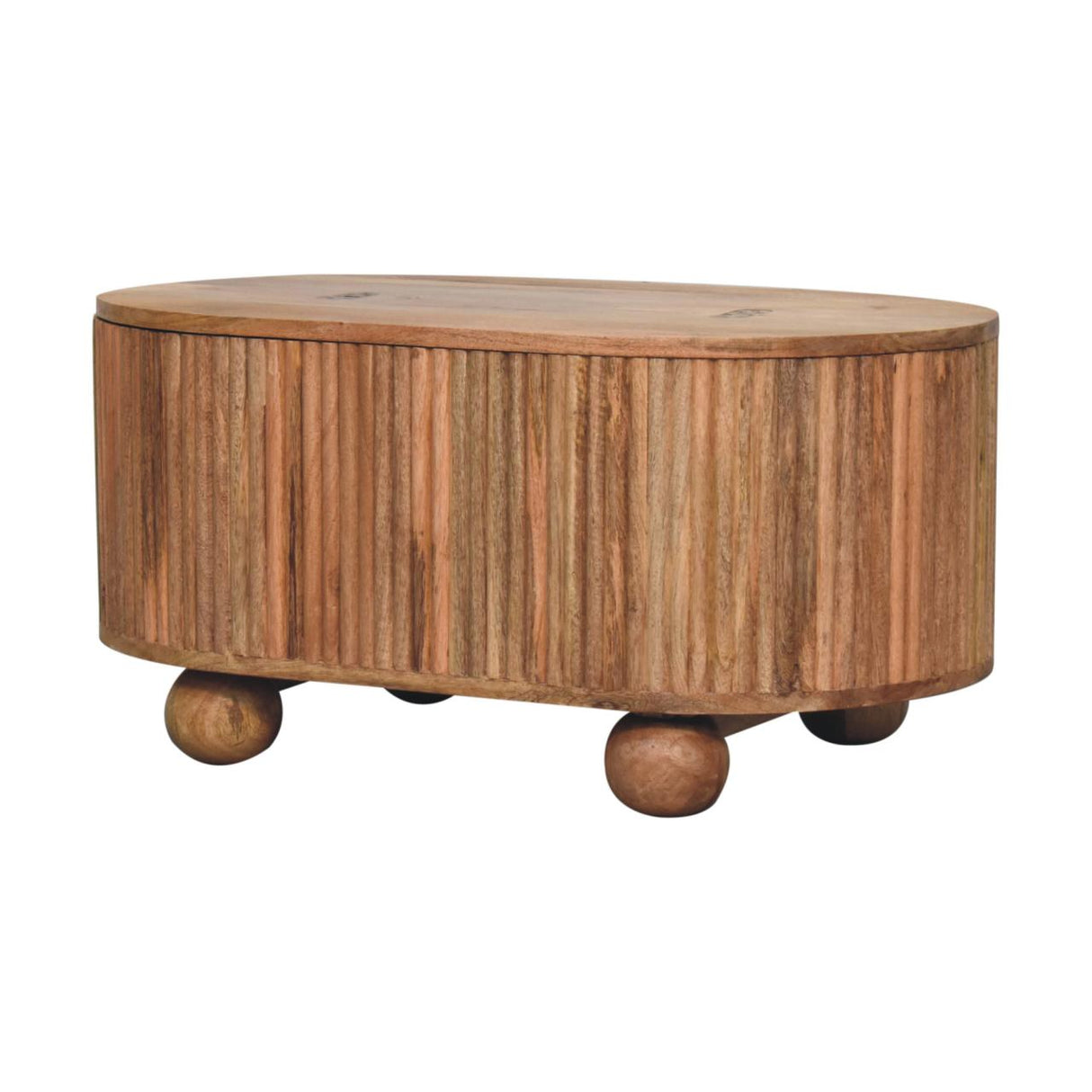 Solid Mango Wood Coffee Table Ball With Lid-Up - Soba