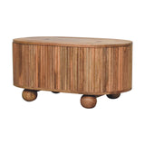 Solid Mango Wood Coffee Table Ball With Lid-Up - Soba