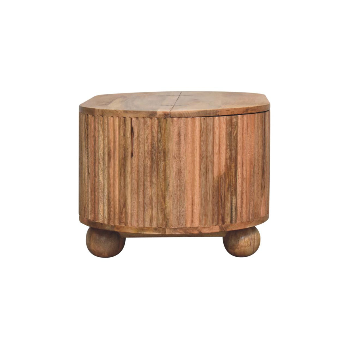 Solid Mango Wood Coffee Table Ball With Lid-Up - Soba