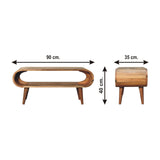 Solid Mango Wood Coffee Table in Nordic Style - Amaya