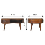 Solid Mango Wood Coffee Table in Wave Shape - Birmingham