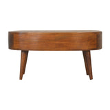 Solid Mango Wood Coffee Table in Wave Shape - Birmingham