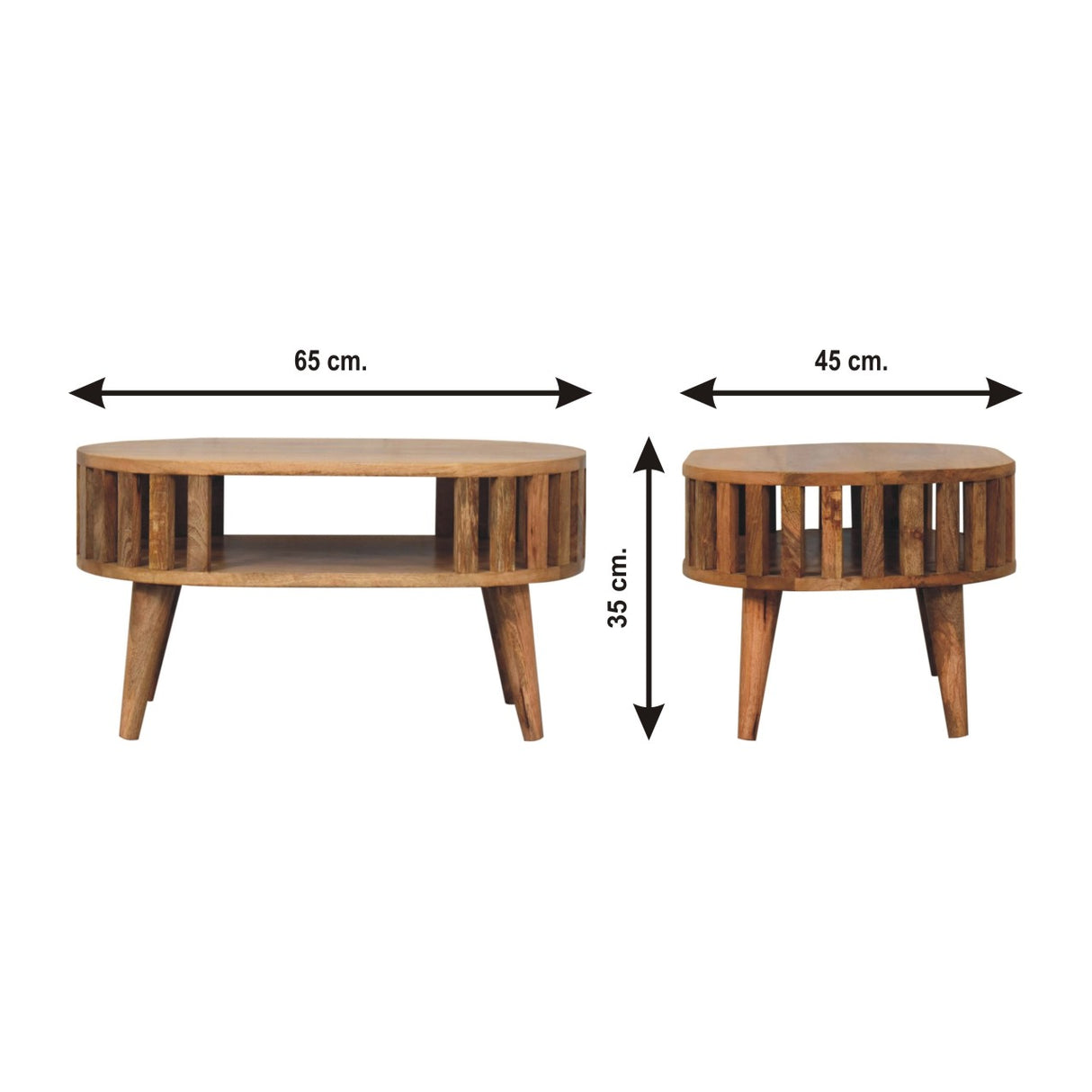Solid Mango Wood Coffee Table Mini Rectangular - Ariella