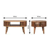 Solid Mango Wood Coffee Table Mini Rectangular - Ariella