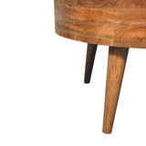 Solid Mango Wood Coffee Table Round With 2 Drawers - Odyssey