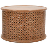 Solid Mango Wood Coffee Table Round - Artwork