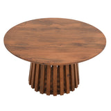 Solid Mango Wood Coffee Table Round - Inverley Designs
