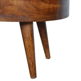 Solid Mango Wood Coffee Table Oval With 2 Drawers - Chester
