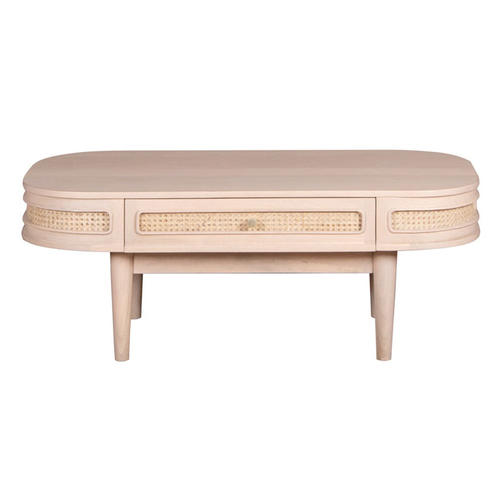 Solid Mango Wood Coffee Table With 1 Drawer - Valencia