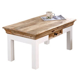 Solid Mango Wood Coffee Table With Drawer - Alfie