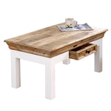 Solid Mango Wood Coffee Table With Drawer - Alfie