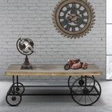 Solid Mango Wood Coffee Table With Metal Base - Craft