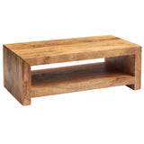 Solid Mango Wood Coffee Table With Undershelf - Toko
