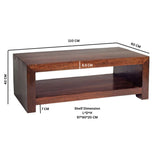 Solid Mango Wood Coffee Table With Undershelf - Toko