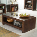 Solid Mango Wood Coffee Table With Undershelf - Toko