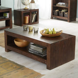 Solid Mango Wood Coffee Table With Undershelf - Toko