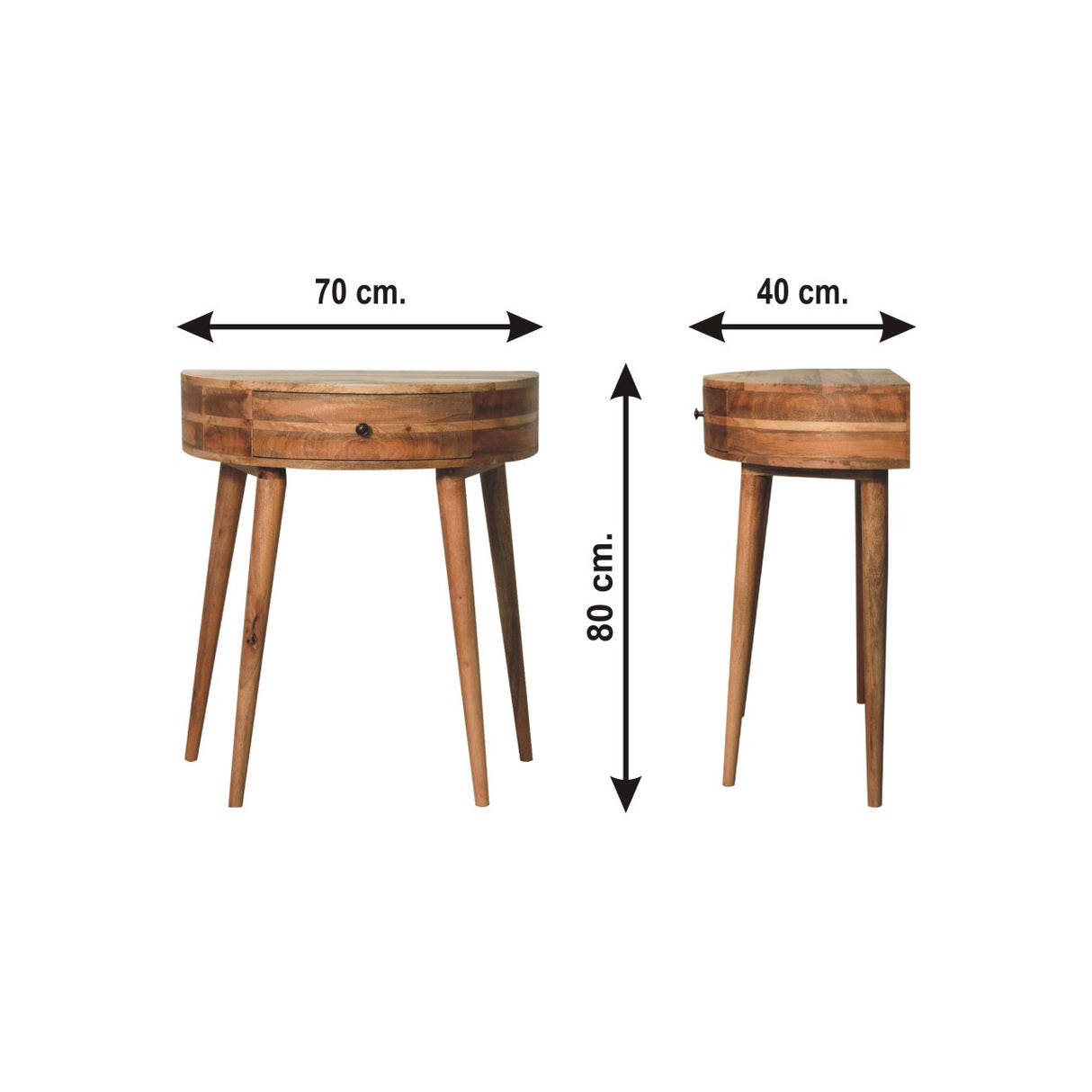Solid Mango Wood Console Table With 1 Drawer - Odyssey
