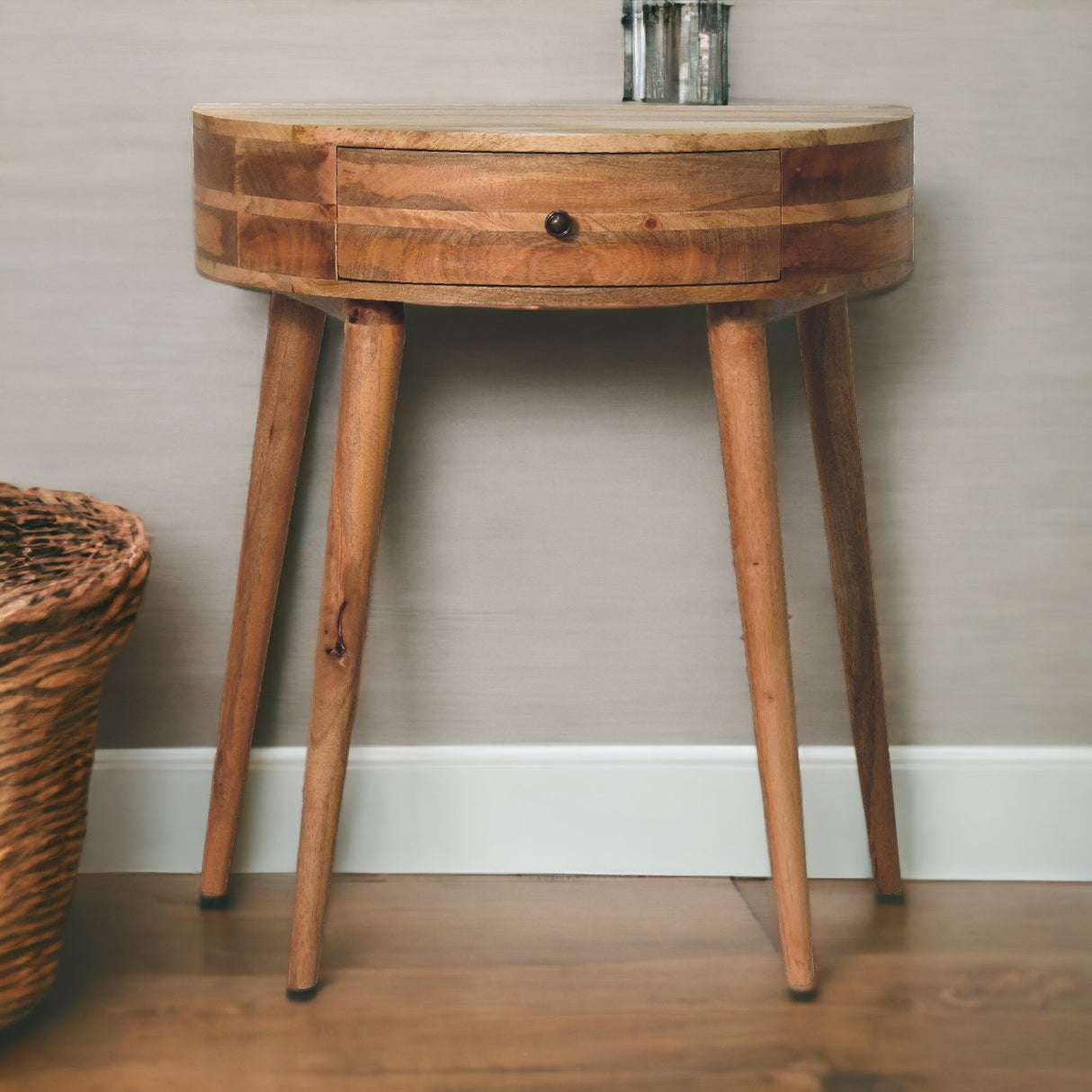 Solid Mango Wood Console Table With 1 Drawer - Odyssey