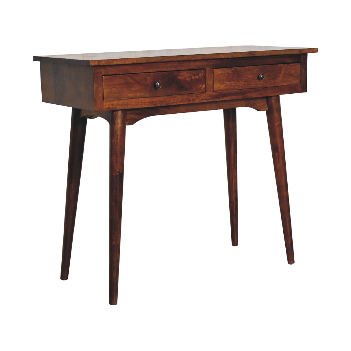 Solid Mango Wood Console Table With 2 Drawers - Birmingham