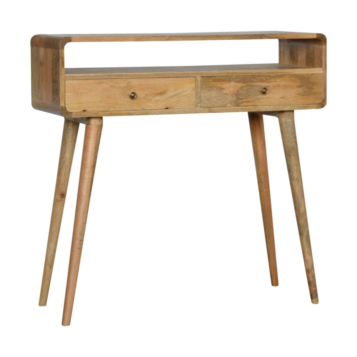 Solid Mango Wood Console Table With 2 Drawers - Coventry