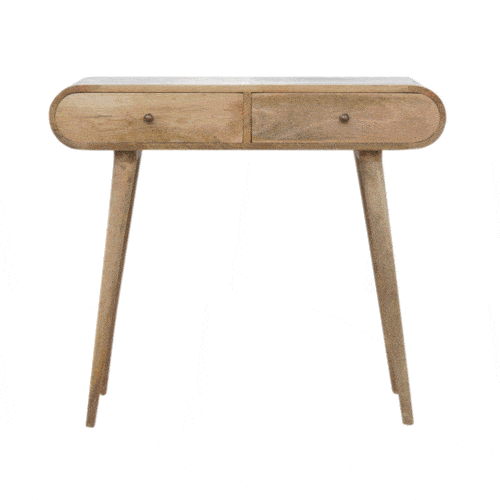 Solid Mango Wood Console Table With 2 Drawers - London