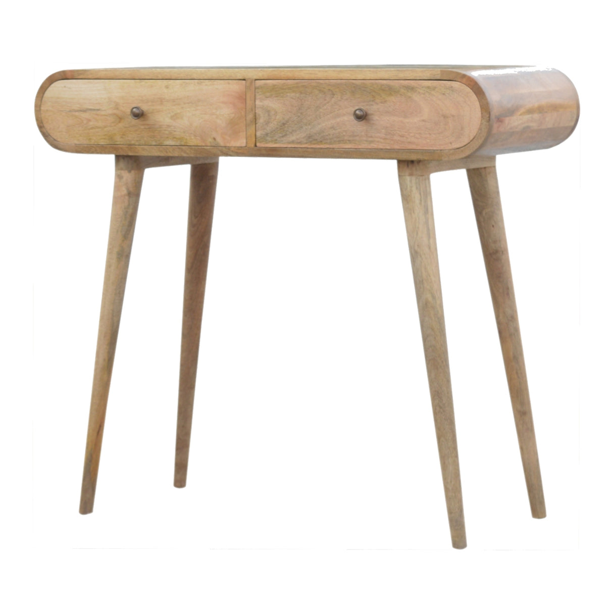 Solid Mango Wood Console Table With 2 Drawers - London