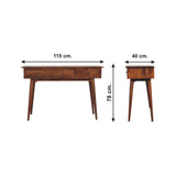 Solid Mango Wood Console Table With 3 Drawers - Lincoln