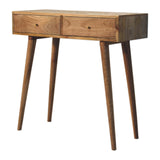 Solid Mango Wood Console Table Aztec With 2 Drawers - Larissa
