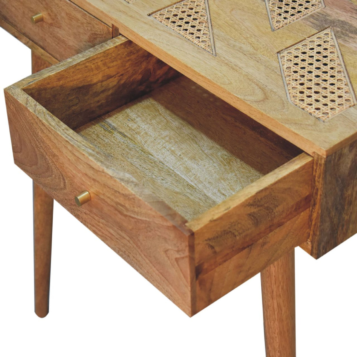 Solid Mango Wood Console Table Aztec With 2 Drawers - Larissa
