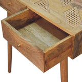 Solid Mango Wood Console Table Aztec With 2 Drawers - Larissa