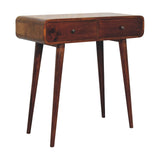 Solid Mango Wood Console Table Curved With 2 Drawers - Birmingham