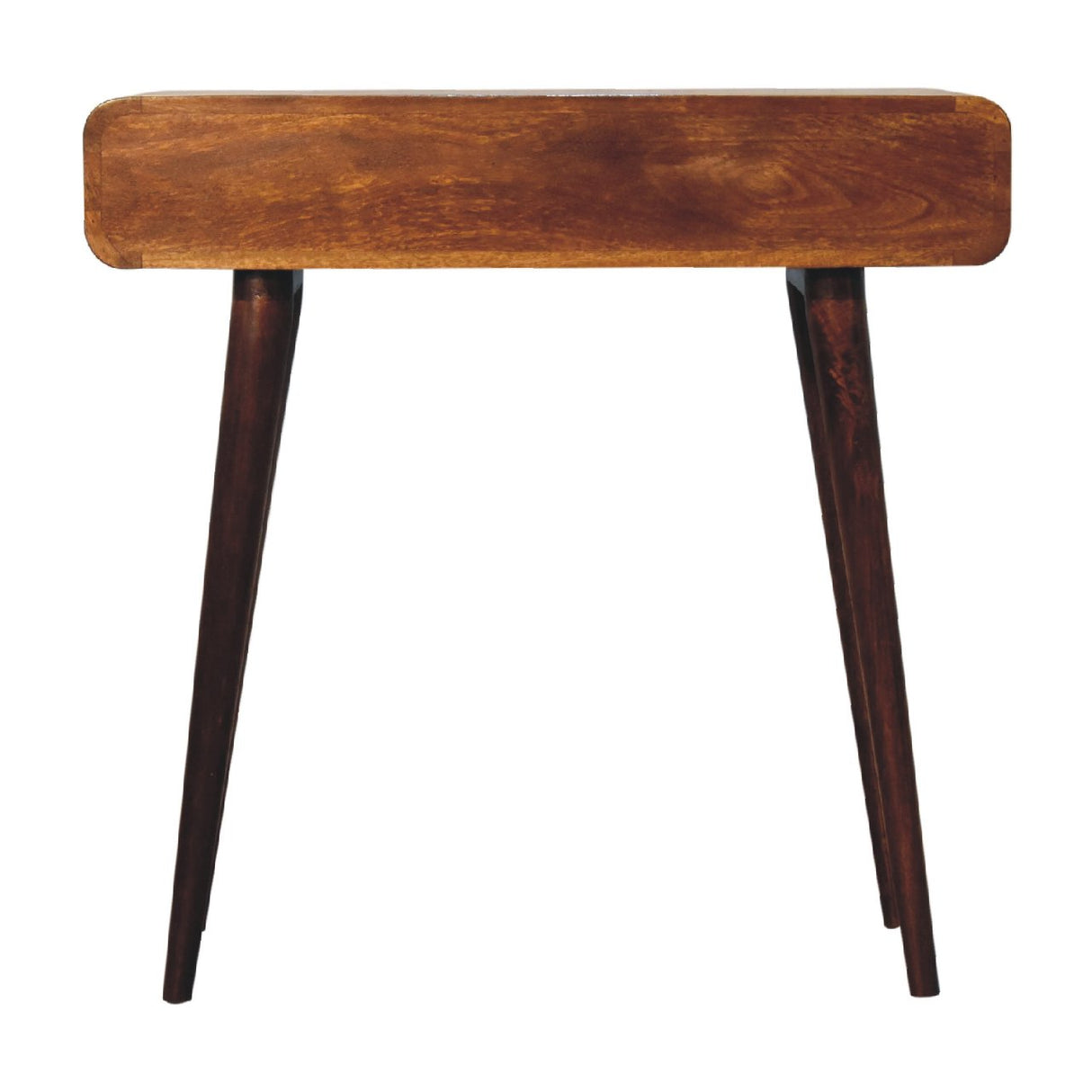Solid Mango Wood Console Table Curved With 2 Drawers - Birmingham