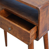 Solid Mango Wood Console Table Curved With 2 Drawers - Gloucester