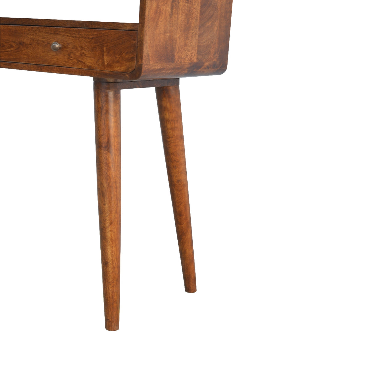 Solid Mango Wood Console Table Curved With 2 Drawers - Gloucester