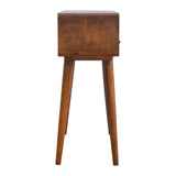 Solid Mango Wood Console Table Curved With 2 Drawers - Gloucester