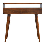 Solid Mango Wood Console Table Curved With 2 Drawers - Gloucester