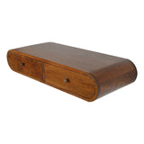 Solid Mango Wood Console Table Floating With 2 Drawers - London