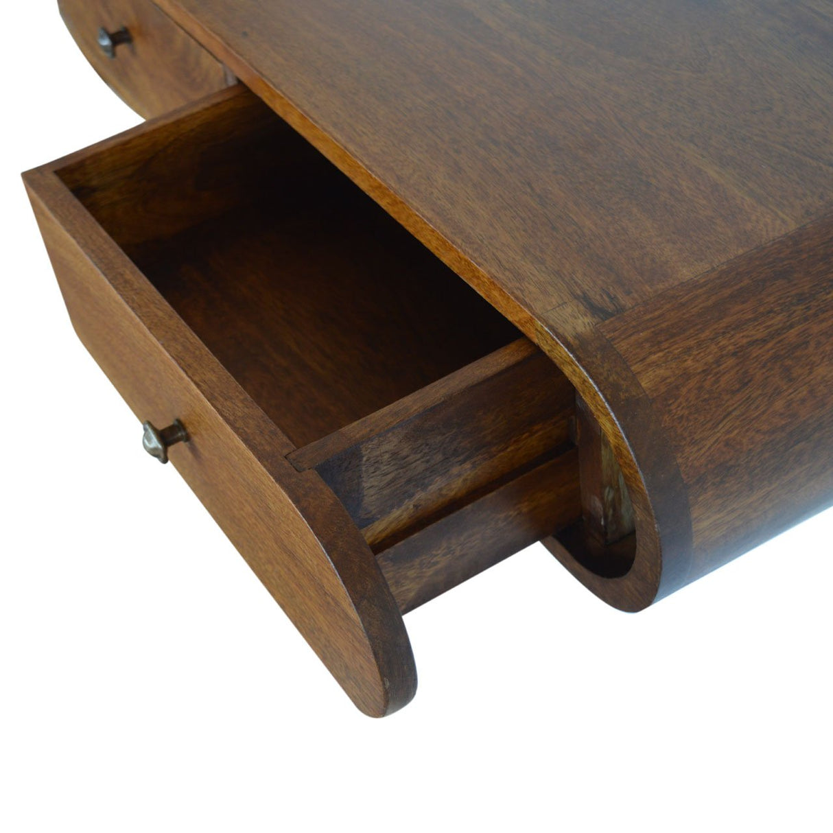 Solid Mango Wood Console Table Floating With 2 Drawers - London