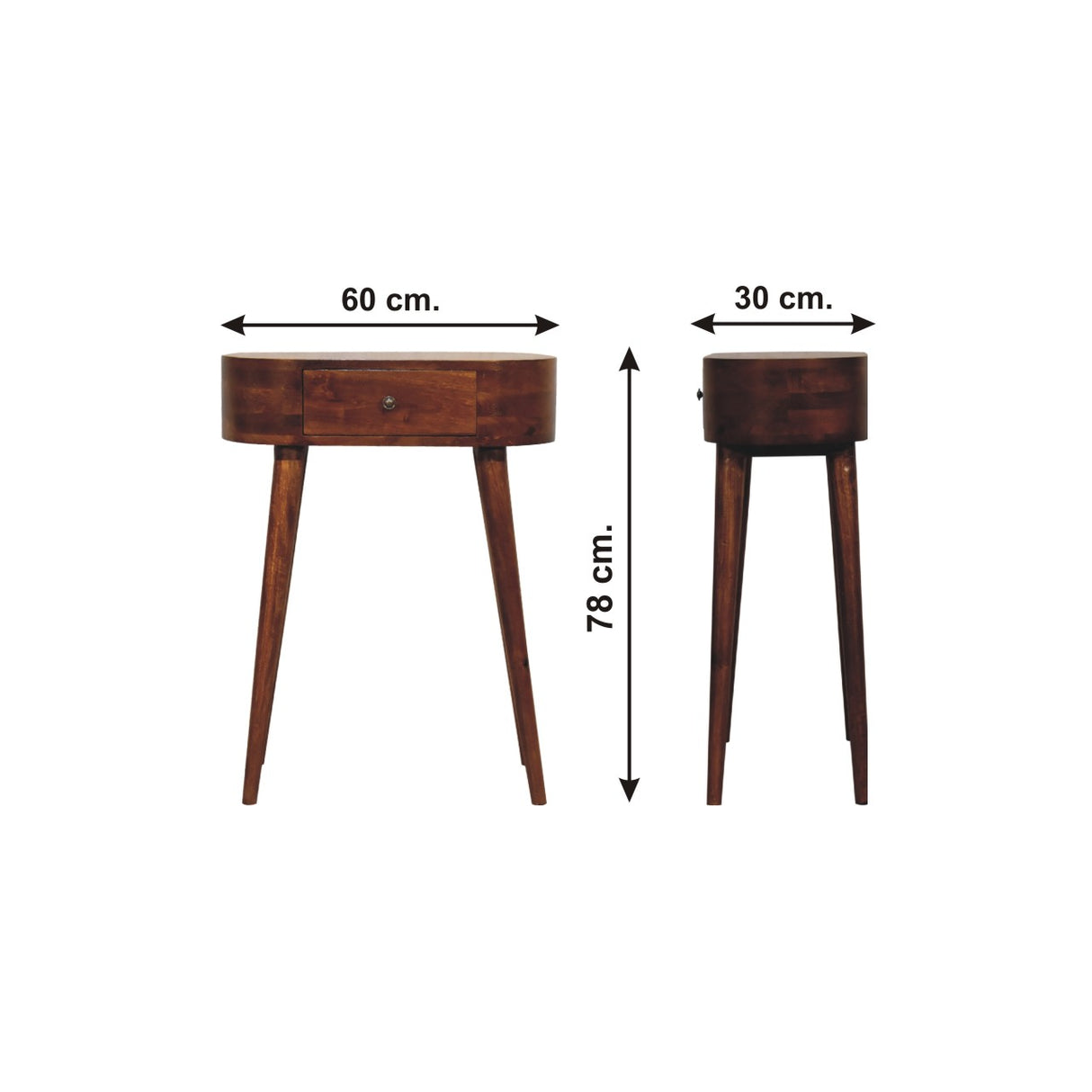Solid Mango Wood Console Table Mini With 1 Drawer - Albion