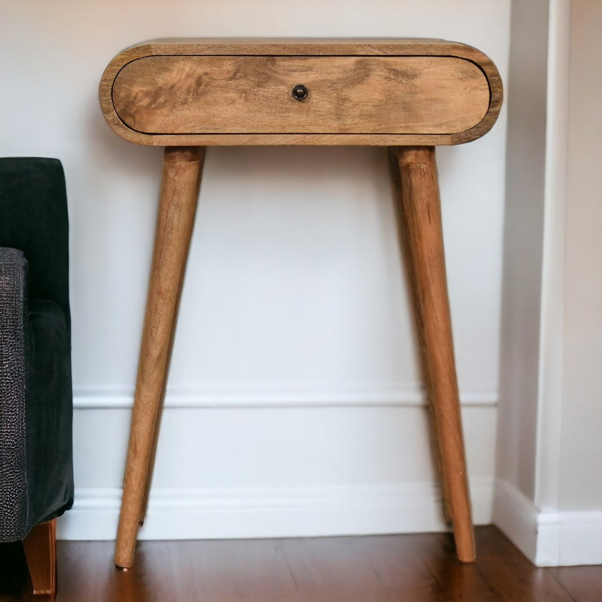 Solid Mango Wood Console Table Mini With 1 Drawer - London
