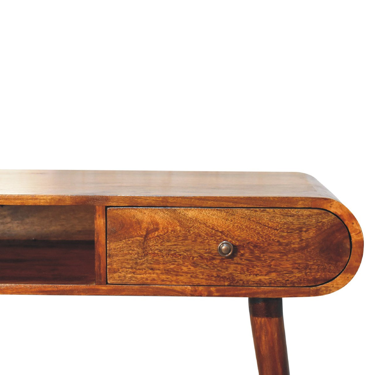 Solid Mango Wood Console Table Open With 2 Drawers - London