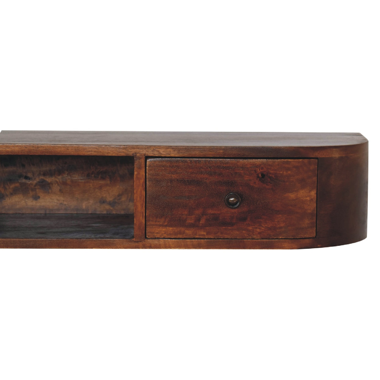 Solid Mango Wood Console Table Wall Mounted With 2 Drawers - Lunar