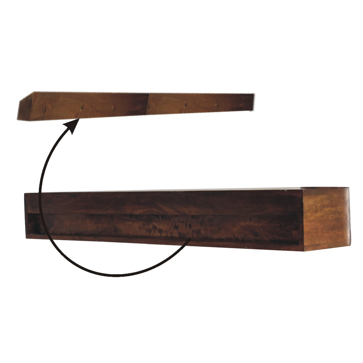 Solid Mango Wood Console Table Wall Mounted With 2 Drawers - Lunar