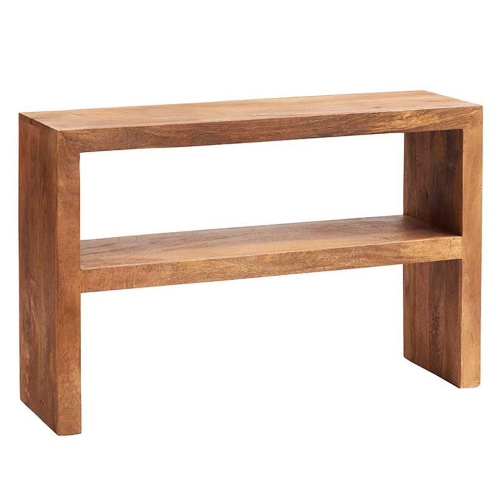 Solid Mango Wood Console Table With 1 Shelf - Toko