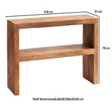 Solid Mango Wood Console Table With 1 Shelf - Toko