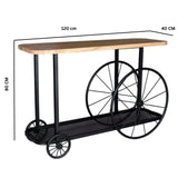 Solid Mango Wood Console Table With Metal Base - Craft