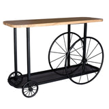 Solid Mango Wood Console Table With Metal Base - Craft