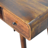 Solid Mango Wood Desk for Home Curved With 1 Drawer - Gloucester
