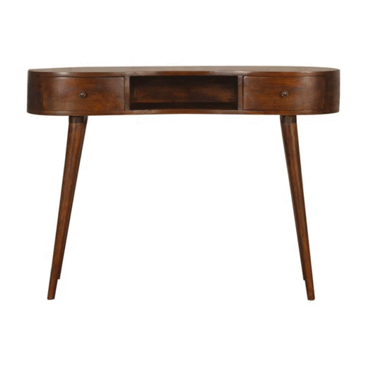 Solid Mango Wood Desk for Home in Wave Shape - Birmingham