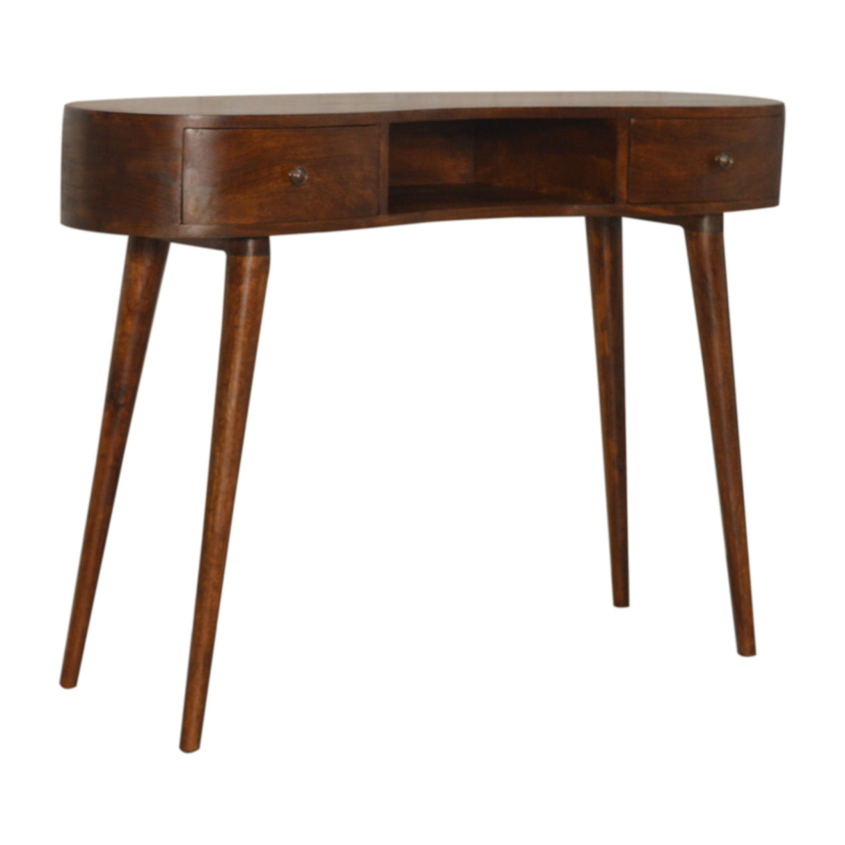 Solid Mango Wood Desk for Home in Wave Shape - Birmingham